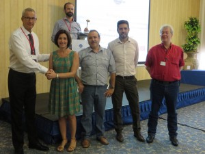 From left: Wolfgang Karau/WWPC, Maria del Rosio Rueda/INFANIA, Xoan Martinez/Kaleido Logistics (Auctioneer), Carlos Benavides and Juan José Casado/INFANIA, Stuart Murdoch/WWPC